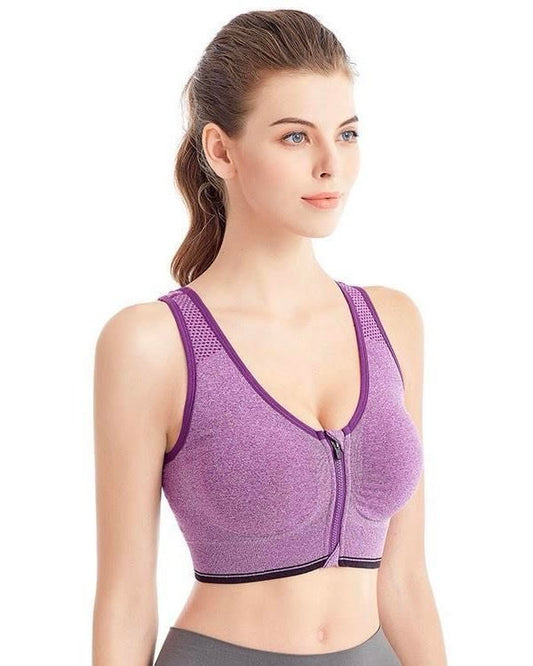 Front Zipper Sports Vest Bra